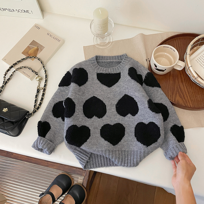 ハート柄長袖ニットスウェットロンT　wrw25aw244