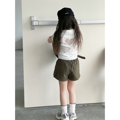 バックハートシアーミニドット柄Tシャツ	wrw1062566