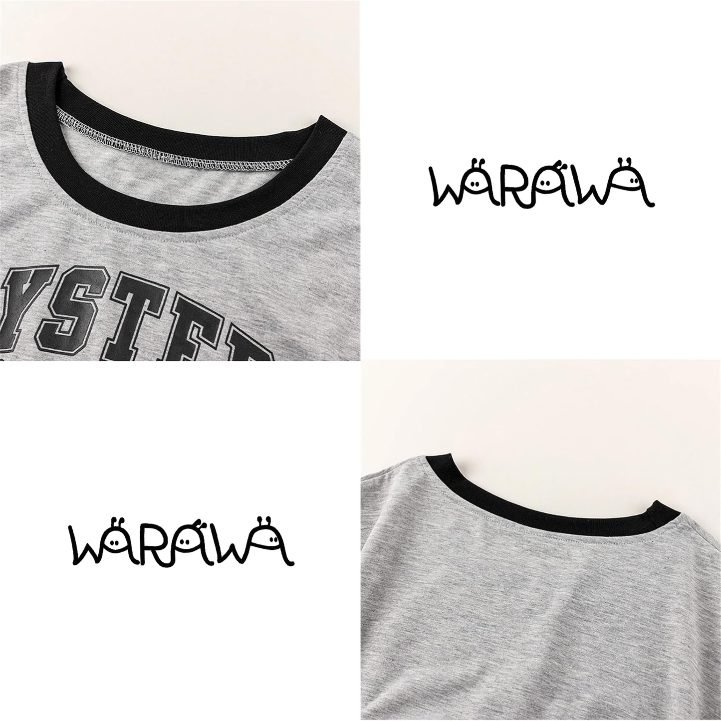 【メール便OK】Y2K ショート丈 ロゴ半袖リンガーTシャツ 　wrw10621026