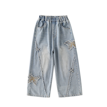 バタフライ刺繍ワイドデニムパンツ wrw25aw072