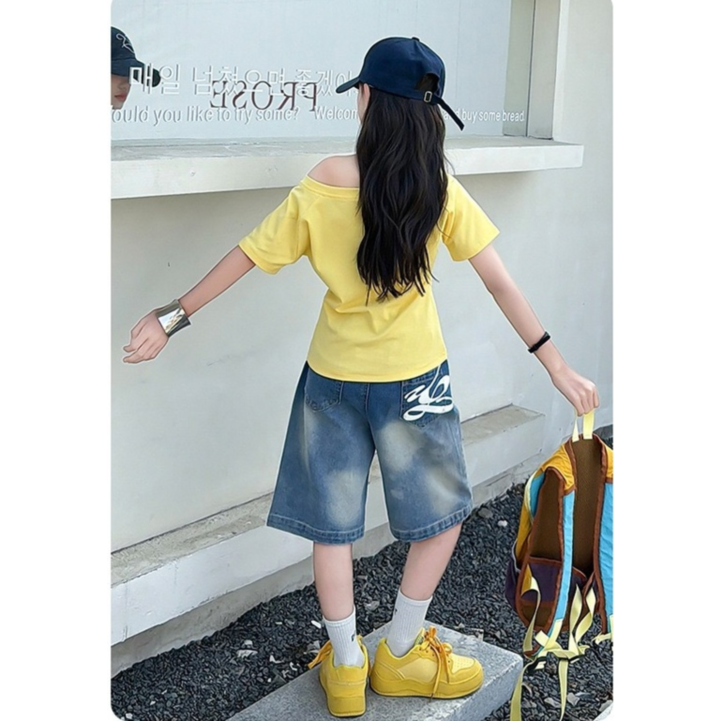 ナンバリング 星柄 オフショルTシャツ   wrw1062586