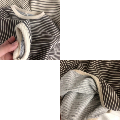 【メール便OK】ドロップショルダー長袖ボーダーロンT  wrw24aw003