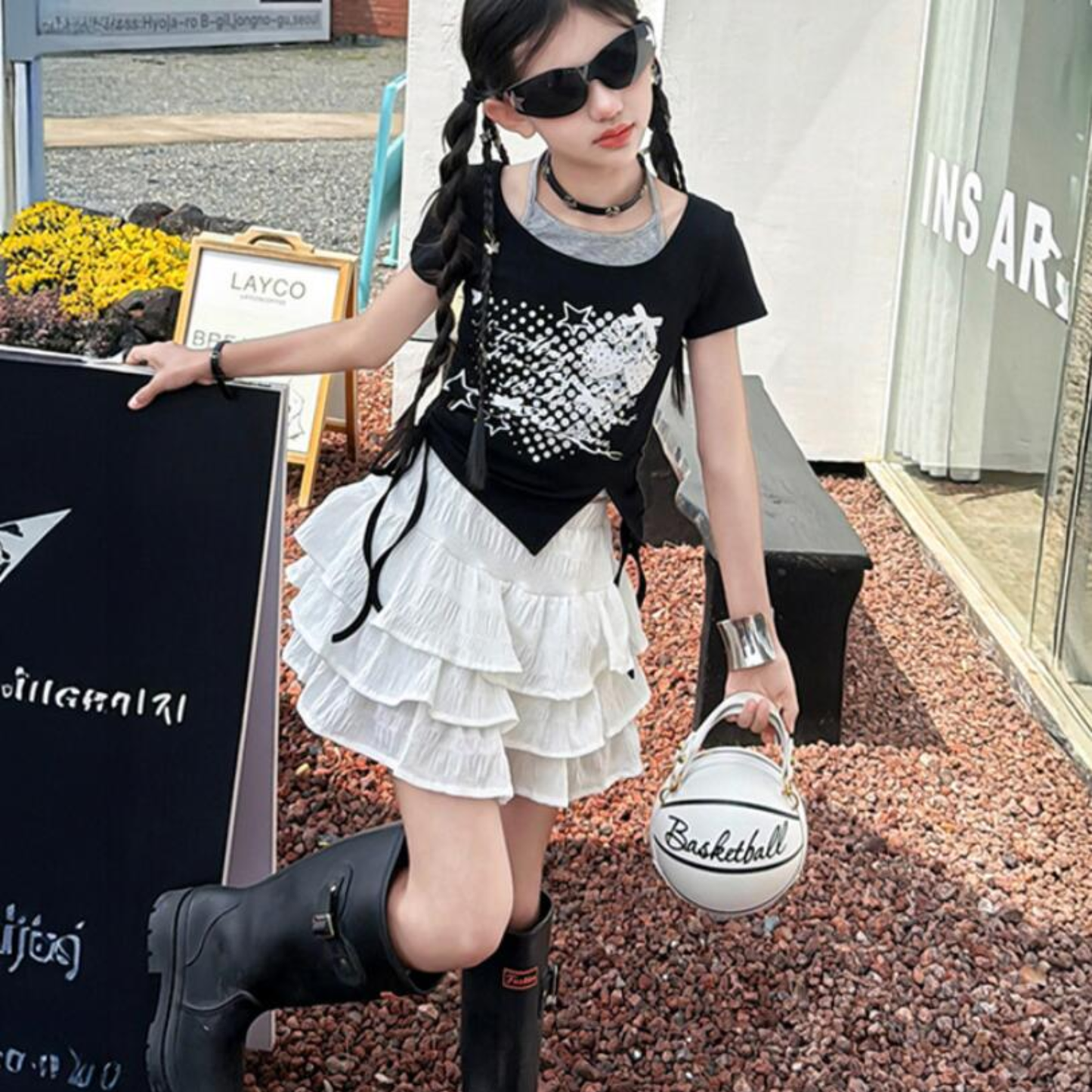 フェイクレイヤード サイドドロスト イレヘムTシャツ  　wrw1062656