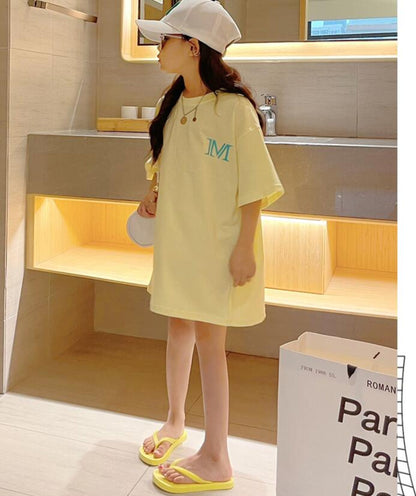 【メール便OK】ロングタイプ レターTシャツワンピース   wrw25ss014