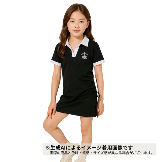 【メール便OK】かわいい ドローストリングポロ スカートワンピース   wrw25ss431