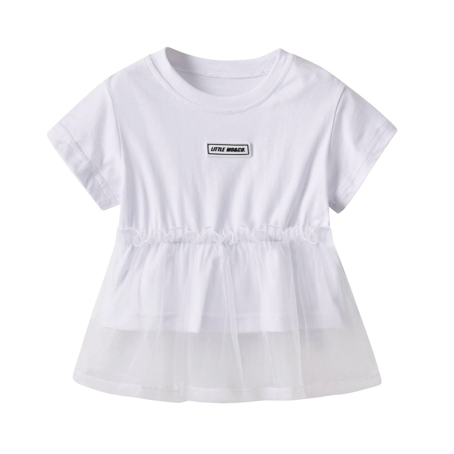 【メール便OK】オーガンジードッキングクロップドTシャツ   wrw25ss096