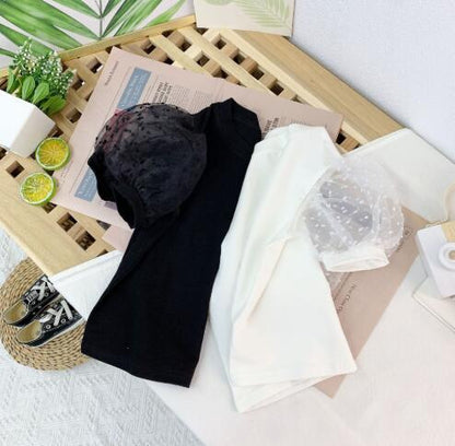 【メール便OK】パフスリーブ シースルー シアー Tシャツ　wrw25ss100