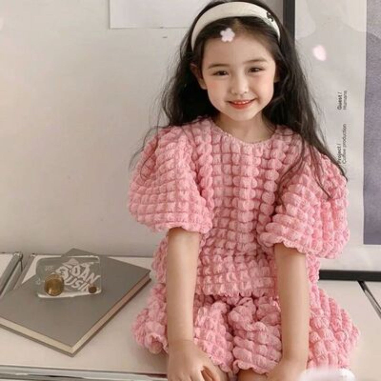 【メール便OK】かわいい パフスリーブマシュマロワンピース   wrw24ss375