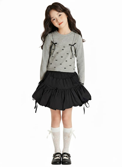 【メール便OK】小さなリボン柄キャミソール風長袖ロンT　wrw25aw015